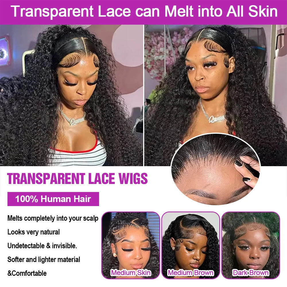 40 46 Inch Deep Wave 13x6 13x4 Hd Lace Front Human Hair Wig 250 Density Water Curly 360 Lace Frontal Wigs Human Hair For Women