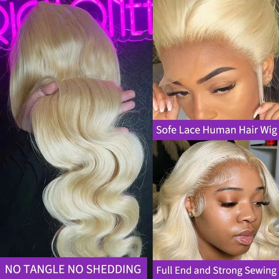 250 Density 613 HD Lace Frontal Wig 13x6 Transparent Colored Body Wave Human Hair Wig 13x4 Blonde Human Lace Front Wig