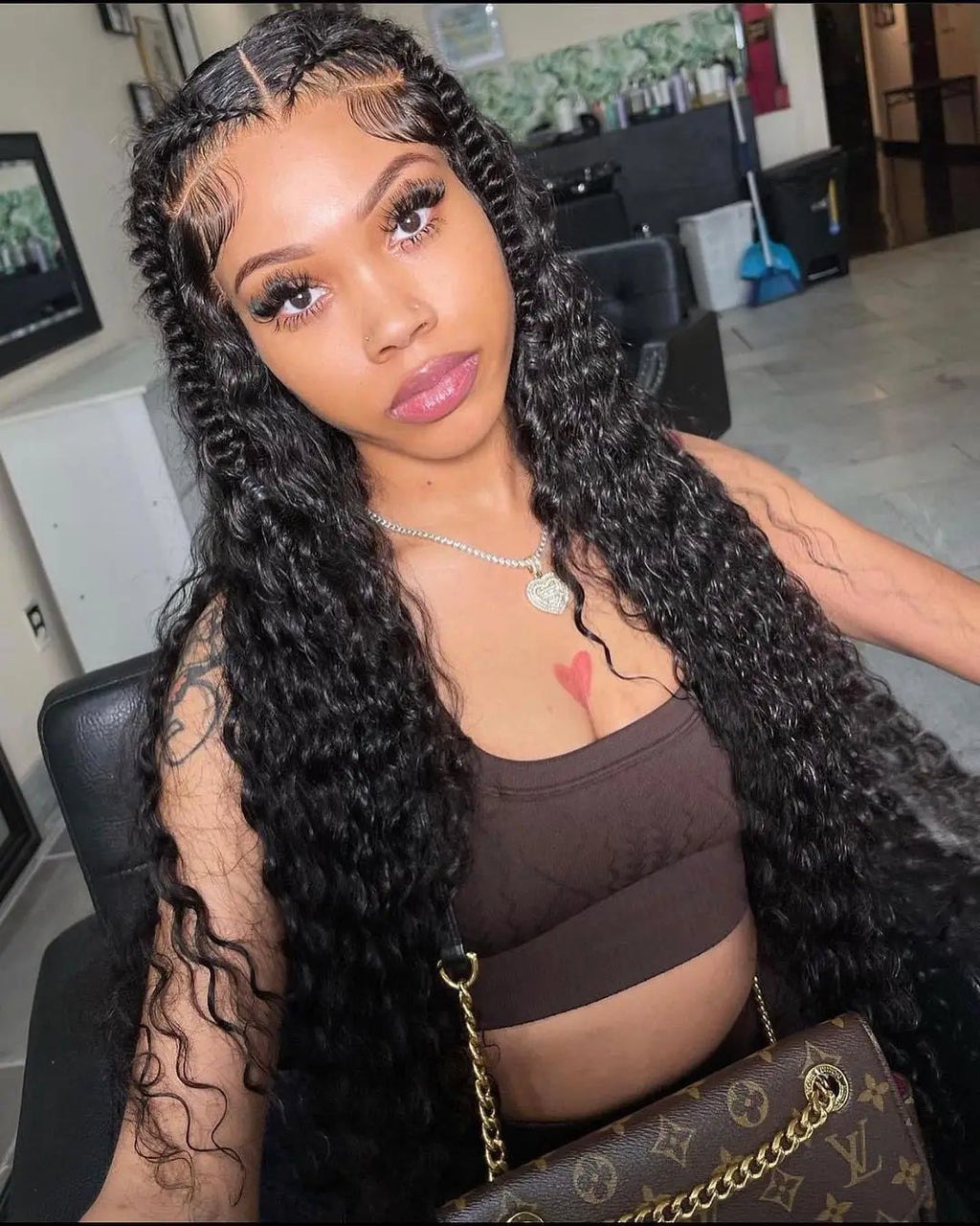 40 46 Inch Water Wave Curly Lace Front Wig 13x6 HD Deep Wave Lace Frontal Wig 300% Density 7x5 Glueless Human Hair Wig For Women