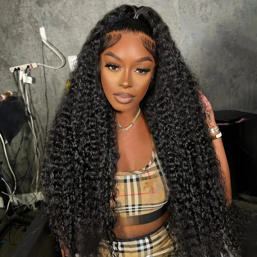 40 46 Inch Water Wave Curly Lace Front Wig 13x6 HD Deep Wave Lace Frontal Wig 300% Density 7x5 Glueless Human Hair Wig For Women