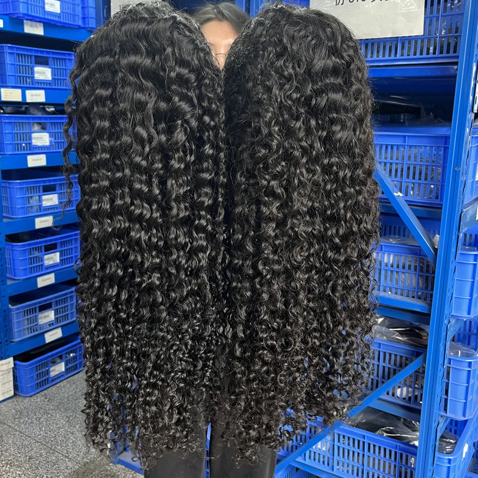 40 46 Inch Water Wave Curly Lace Front Wig 13x6 HD Deep Wave Lace Frontal Wig 300% Density 7x5 Glueless Human Hair Wig For Women