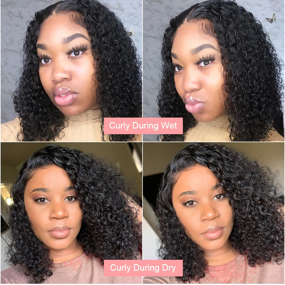 Pre Cut 7x5 Glueless Short bob Wigs Curly Human Hair Wig Deep Wave 13x4 13x6 Lace Front Human Hair Wig 250% HD Lace Frontal Wigs