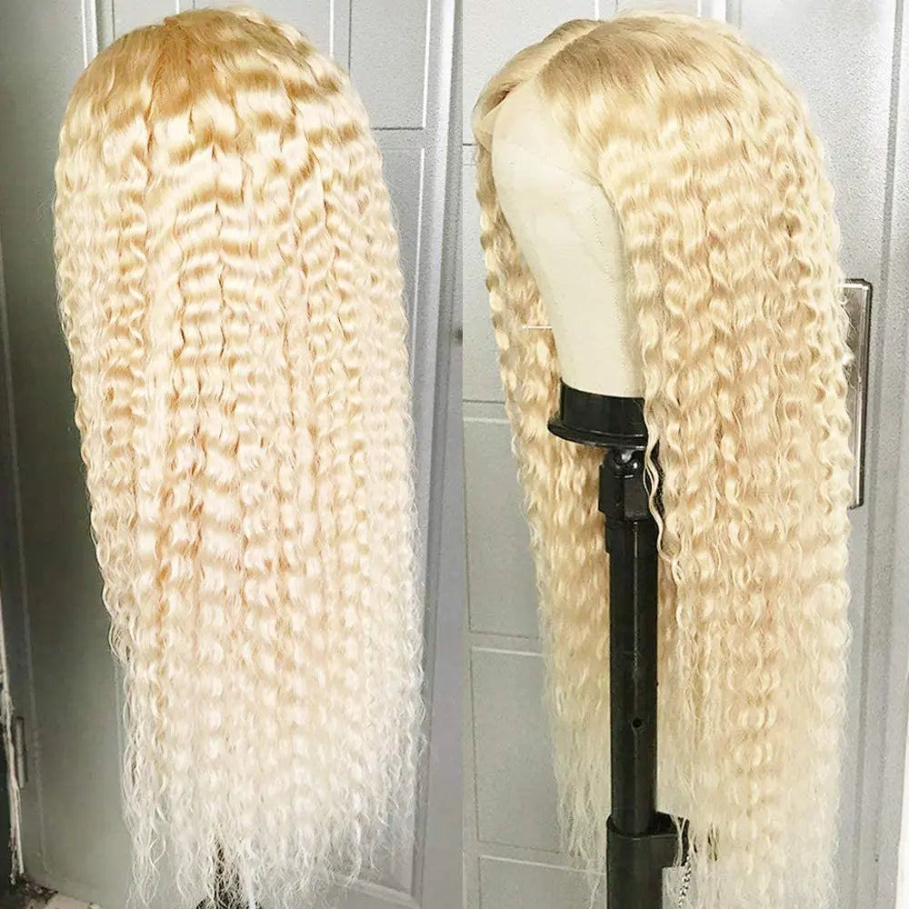 613 Curly Human Hair Wig 230% Density Blonde Water Wave 13x6 Frontal Wig Hd Lace 13x4 Transparent Lace Front wig For Women