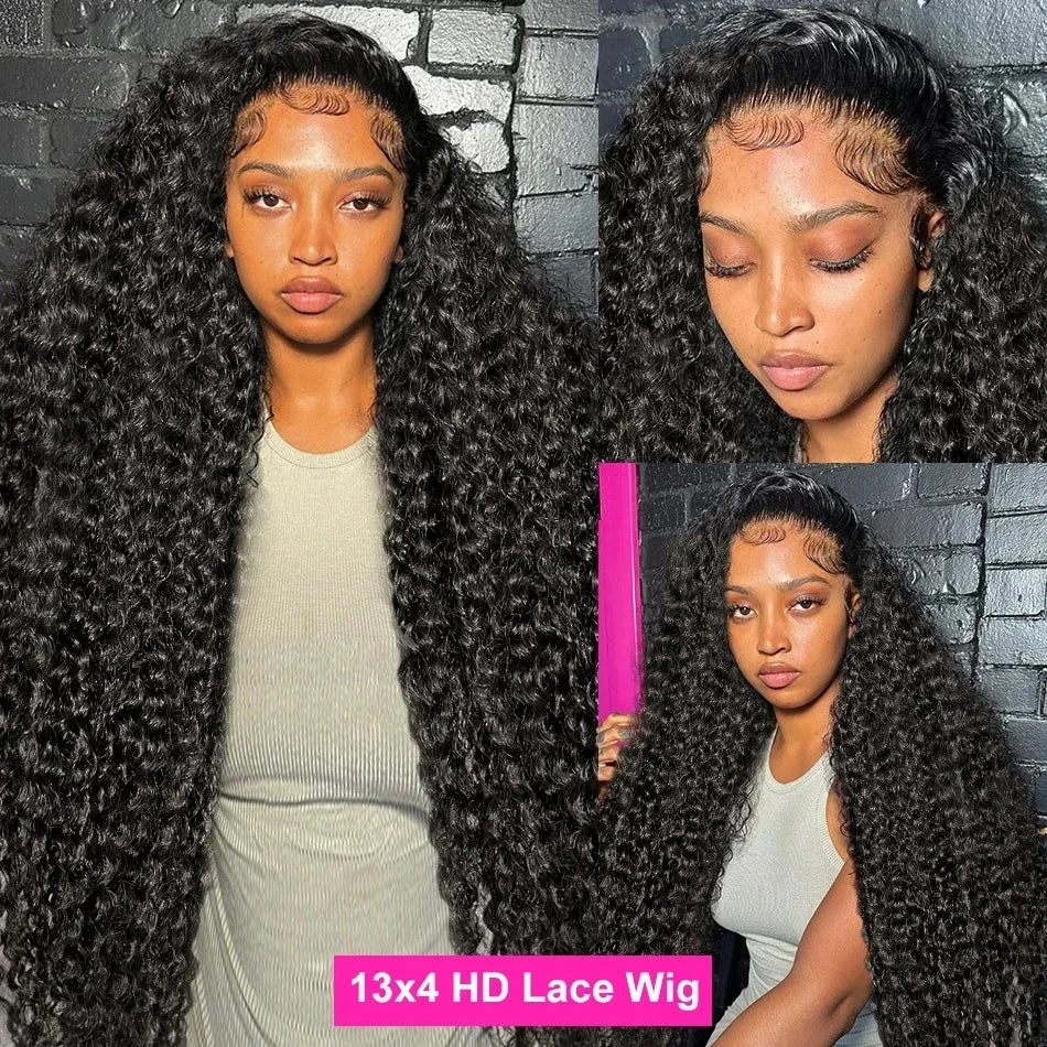 Deep Wave Frontal Wig Hd Lace Wigs On Clearance Sale 13x4 13x6 Water Wave Curly Human Hair Wig 30 Inch Lace Front Wig Human Hair