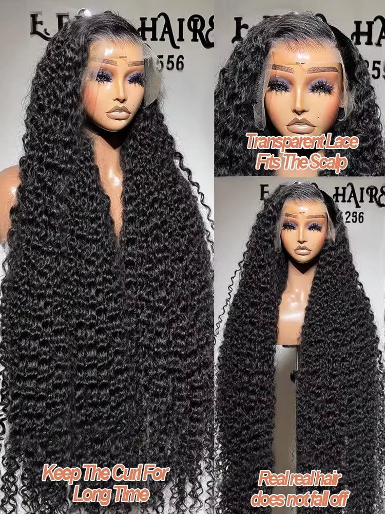 40 46 Inch Curly Human Hair Wig Deep Wave 13x6 Hd Lace Front 100% Human Hair Wigs For Black Women Lace Frontal Pre Plucked Wig