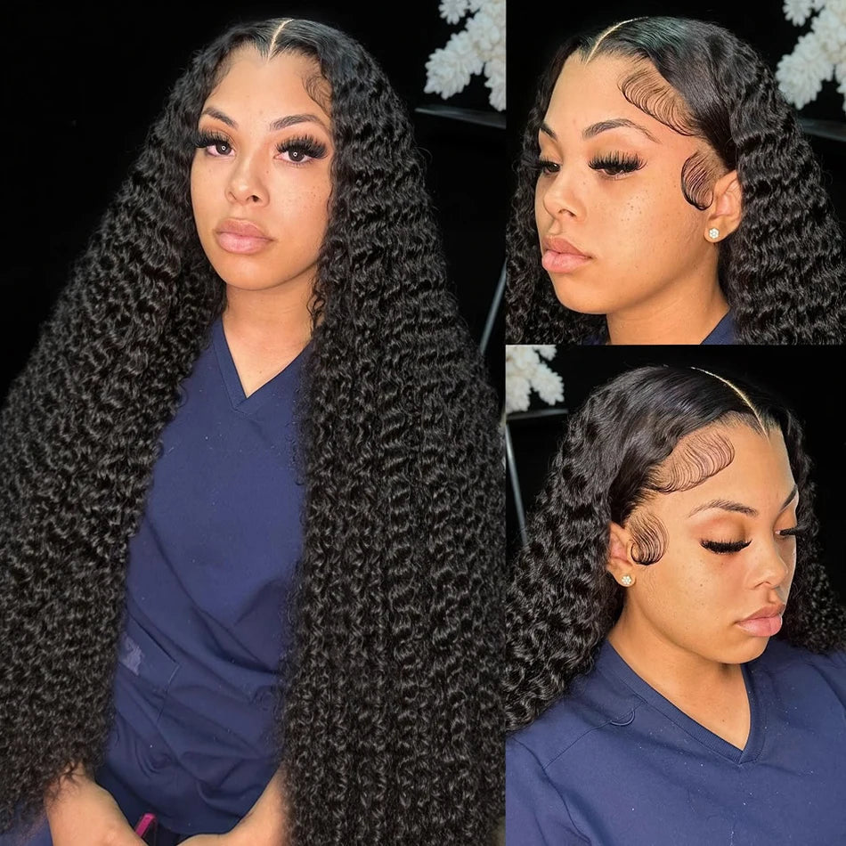 Rosabeauty 30 32 inch Curly Hd Lace Wig 13x6 Human Hair Wig Deep Wave Frontal Wig Brazilian Water Wave Human Hair Wigs For Women