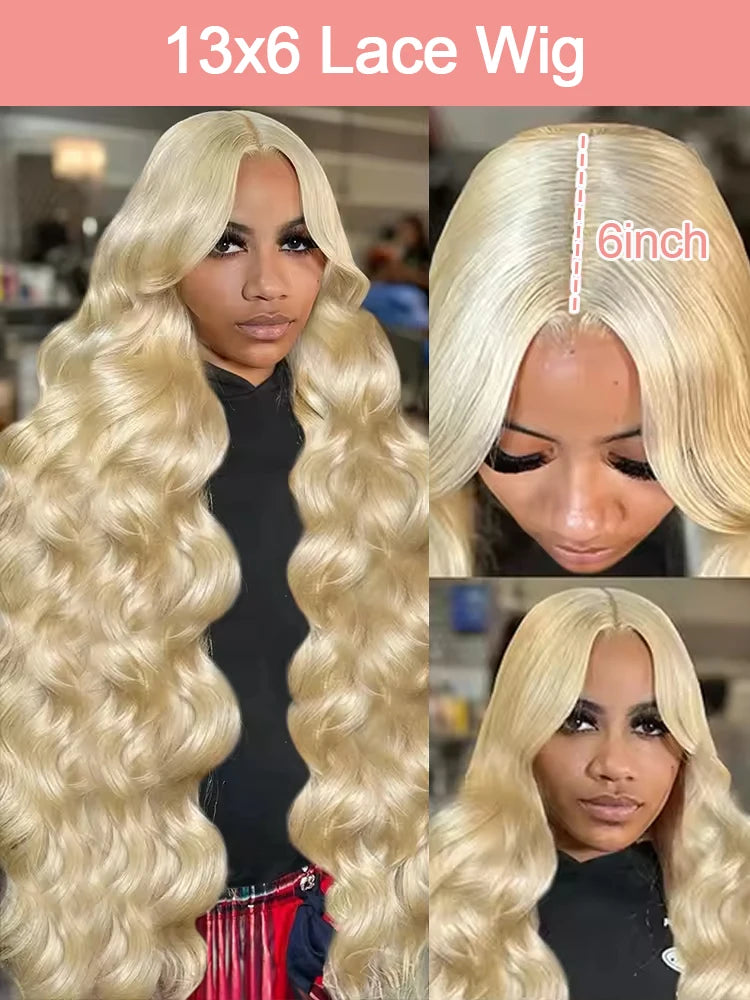 613 Hd Lace Frontal Wig 13x6 Blonde Human Hair Wigs 250 Density Body Wave Lace Front Wigs Colored Human Hair Pre Plucked 40 Inch