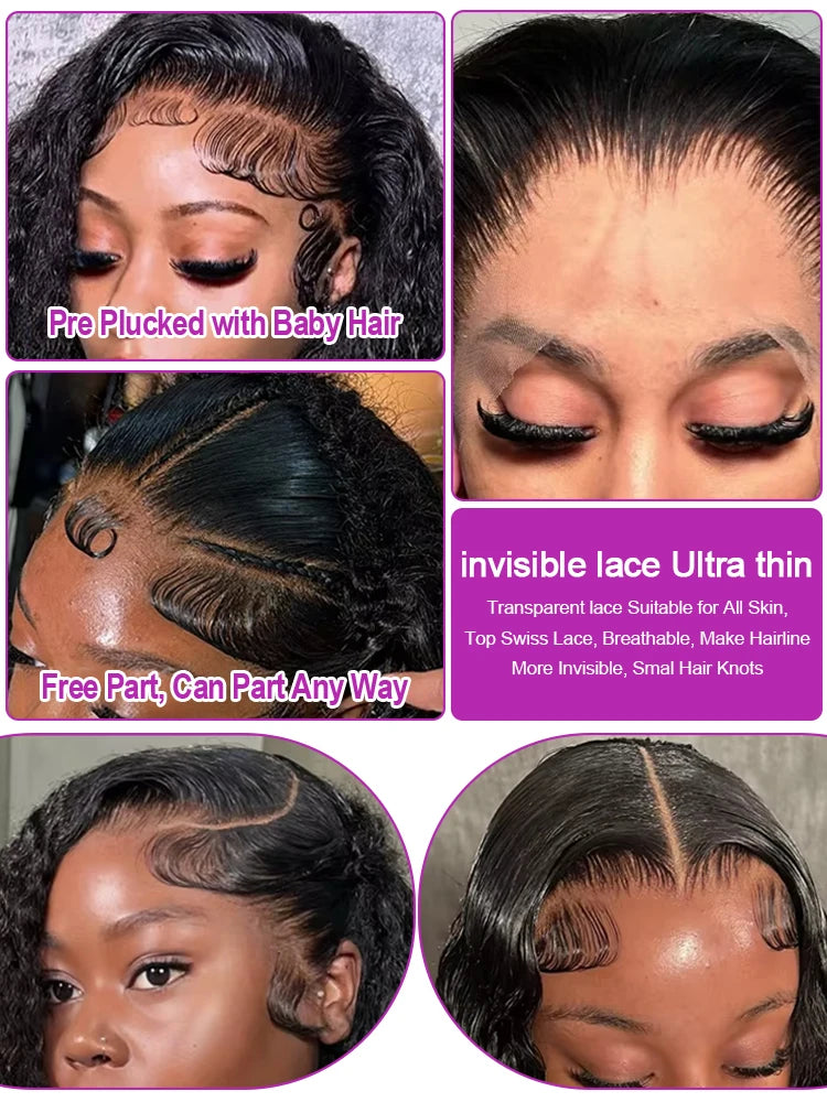 40 46 Inch Deep Wave 13x6 13x4 Hd Lace Front Human Hair Wig 250 Density Water Curly 360 Lace Frontal Wigs Human Hair For Women