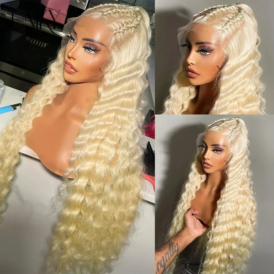 Wewave Curly Human Hair Wig Deep Wave Wigs Water Wave 13x4 13x6 Hd Lace Frontal Wig Bleached Knoted 38 Inch High Flash Sale
