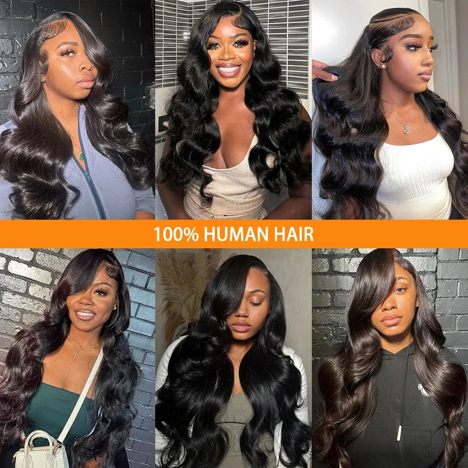 13x4 13x6 Body Wave HD Transparent Lace Front Wig Pre Plucked 40 Inch Lace Frontal Wigs Human Hair Wig For Women Wig 200 Density