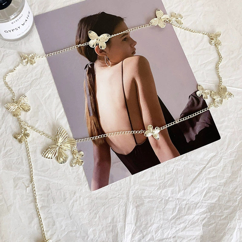 Golden Butterfly Waist Chain All-match Simple Belt Retro Style