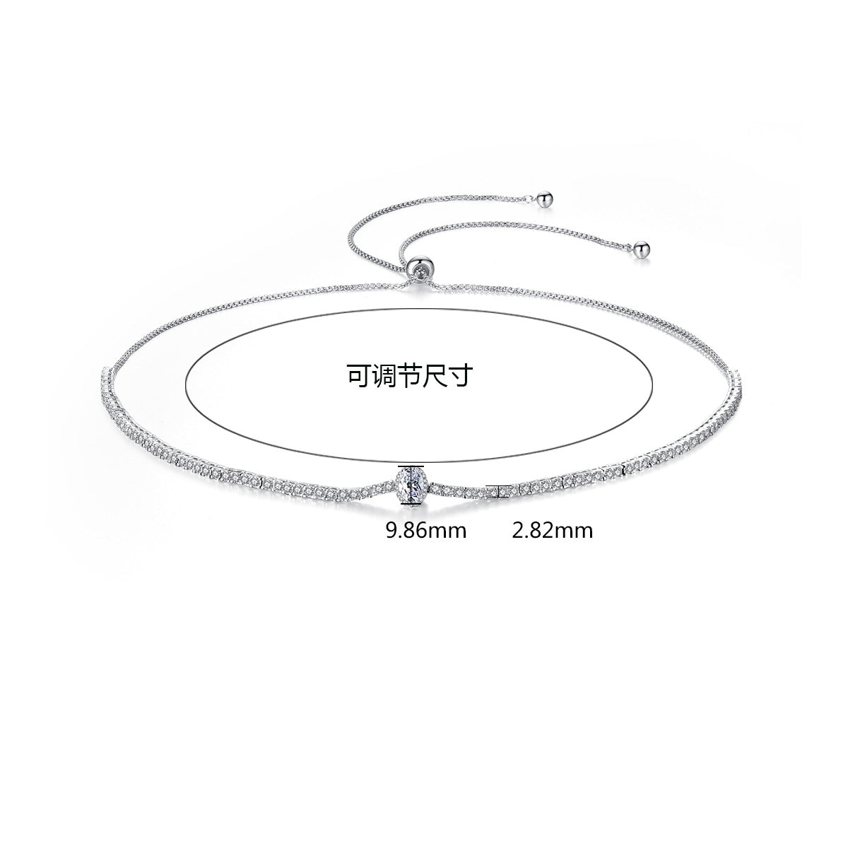 Pull-out Adjustable Copper Inlaid Zirconium Necklace Fashionable Korean Version Of The Card Neck