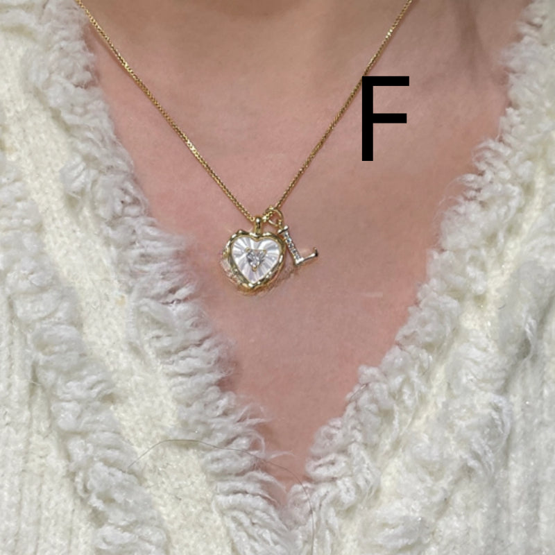 Shimmering Titanium Steel Korean-style Natural Mother-of-Pearl Necklace