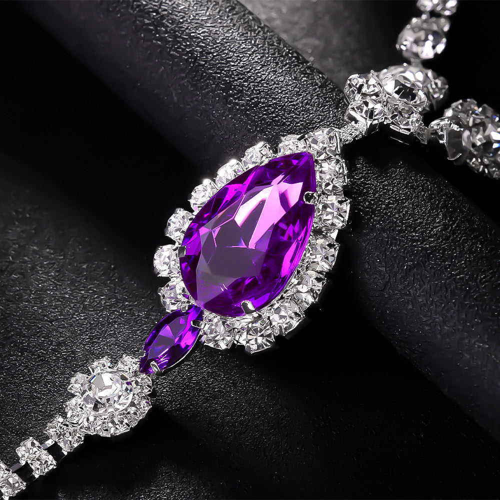 Purple Diamond Drop Underwear Chain Nightclub Sexy