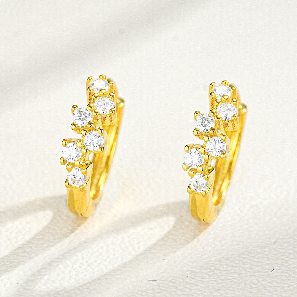 Hip-hop Hit S925 Sterling Silver Moissanite Earrings Square Geometry