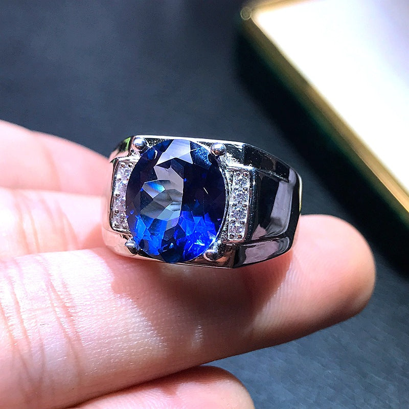Men's Natural Tanzanite Topaz Ring