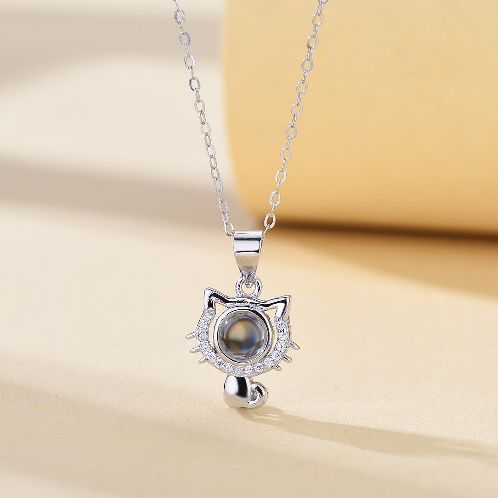I Love Your Cat Photo Customized Projection Necklace