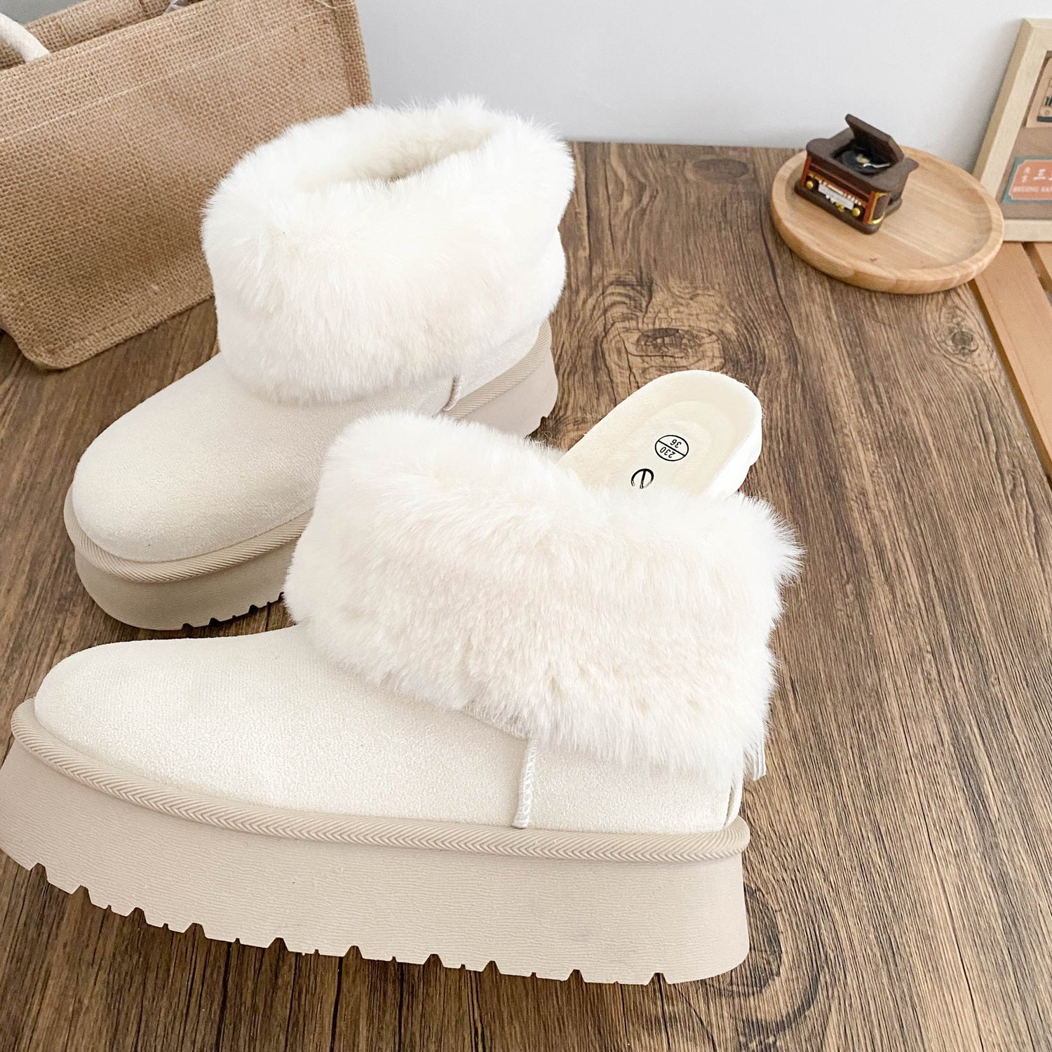 Women's Short-tube Snow Boots With Latex Insoles