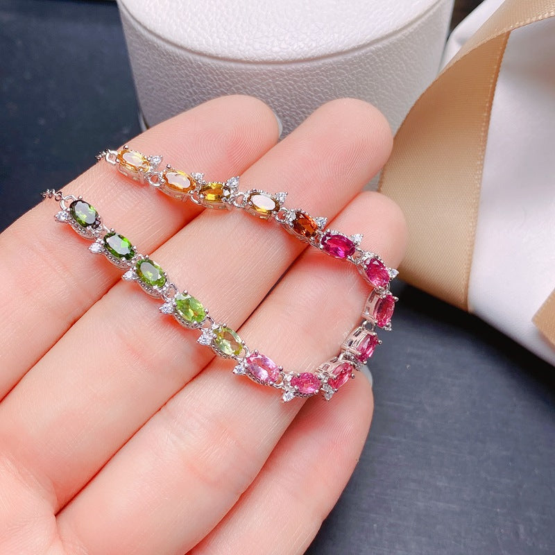 Casual Natural Tourmaline Bracelet For Women